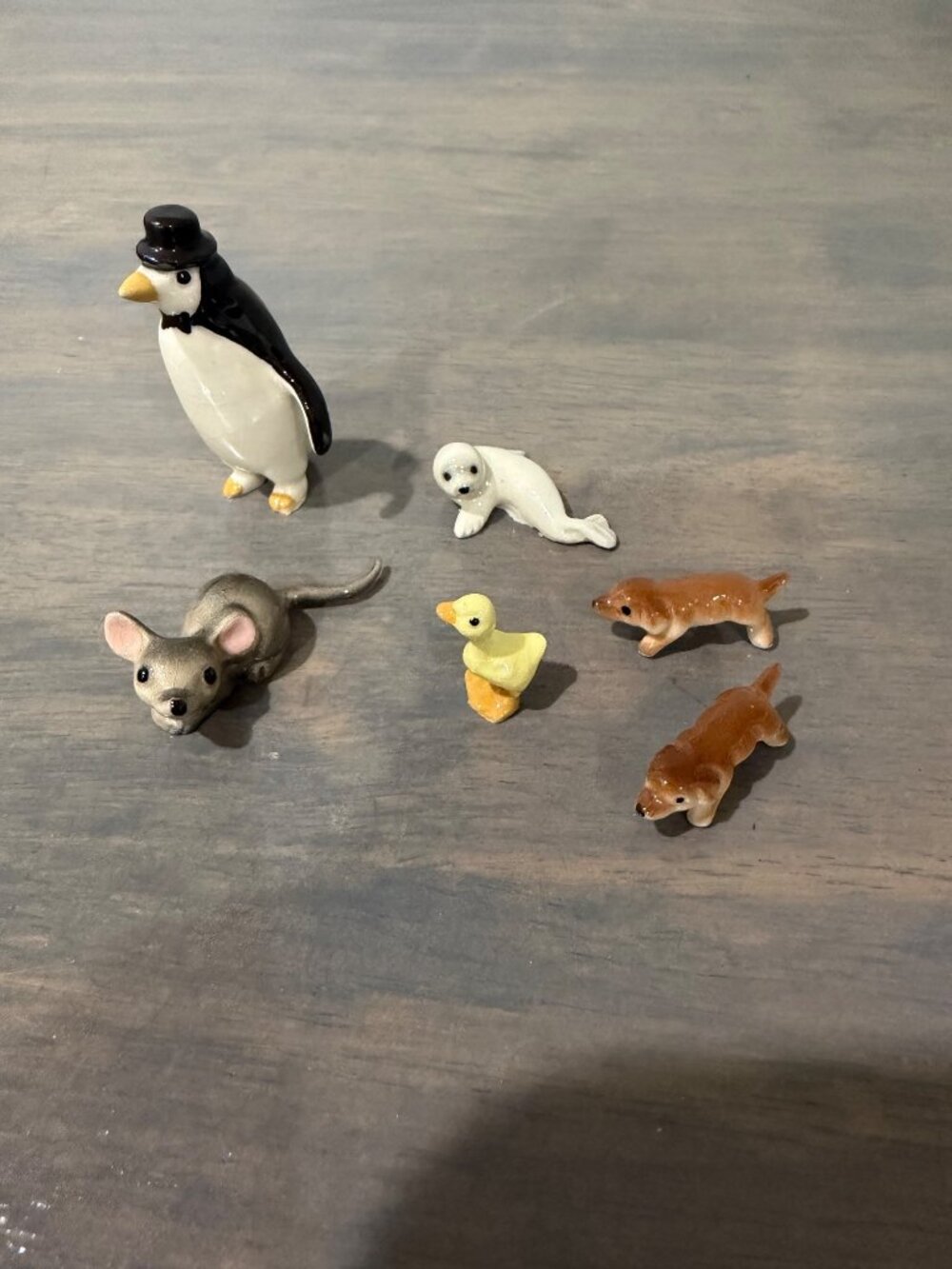 Vintage Hagen Renaker Miniature Figurines Lot of 6 Mouse Dogs Duck Penguin Seal